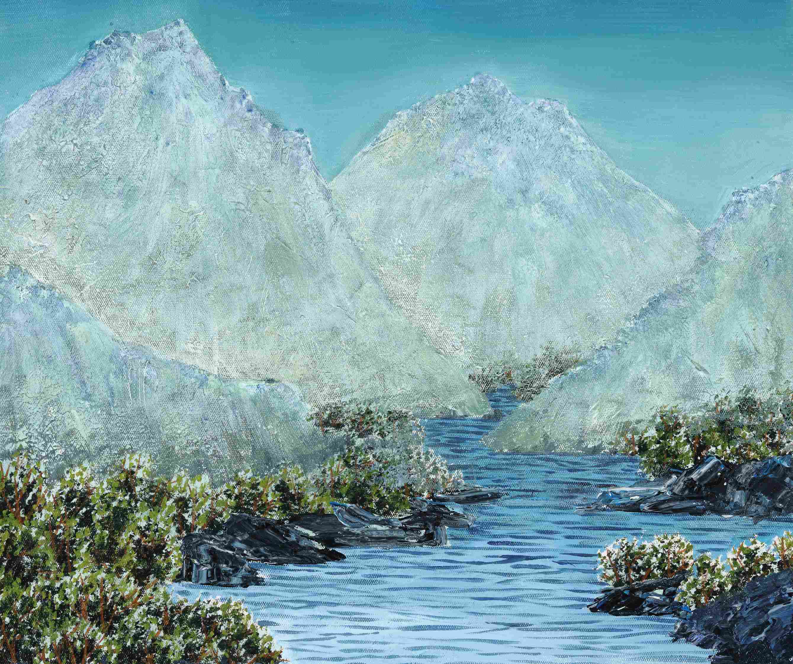 李宏斌32  山高水深 60cm × 50cm布面油画