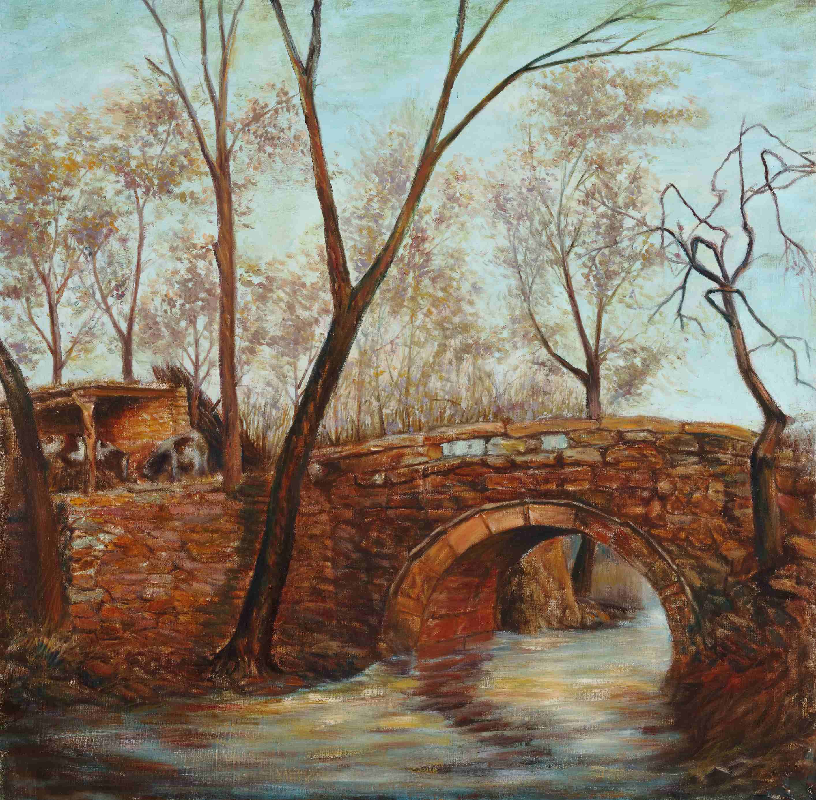 李宏斌45  小桥流水 55cm × 55cm  布面油画