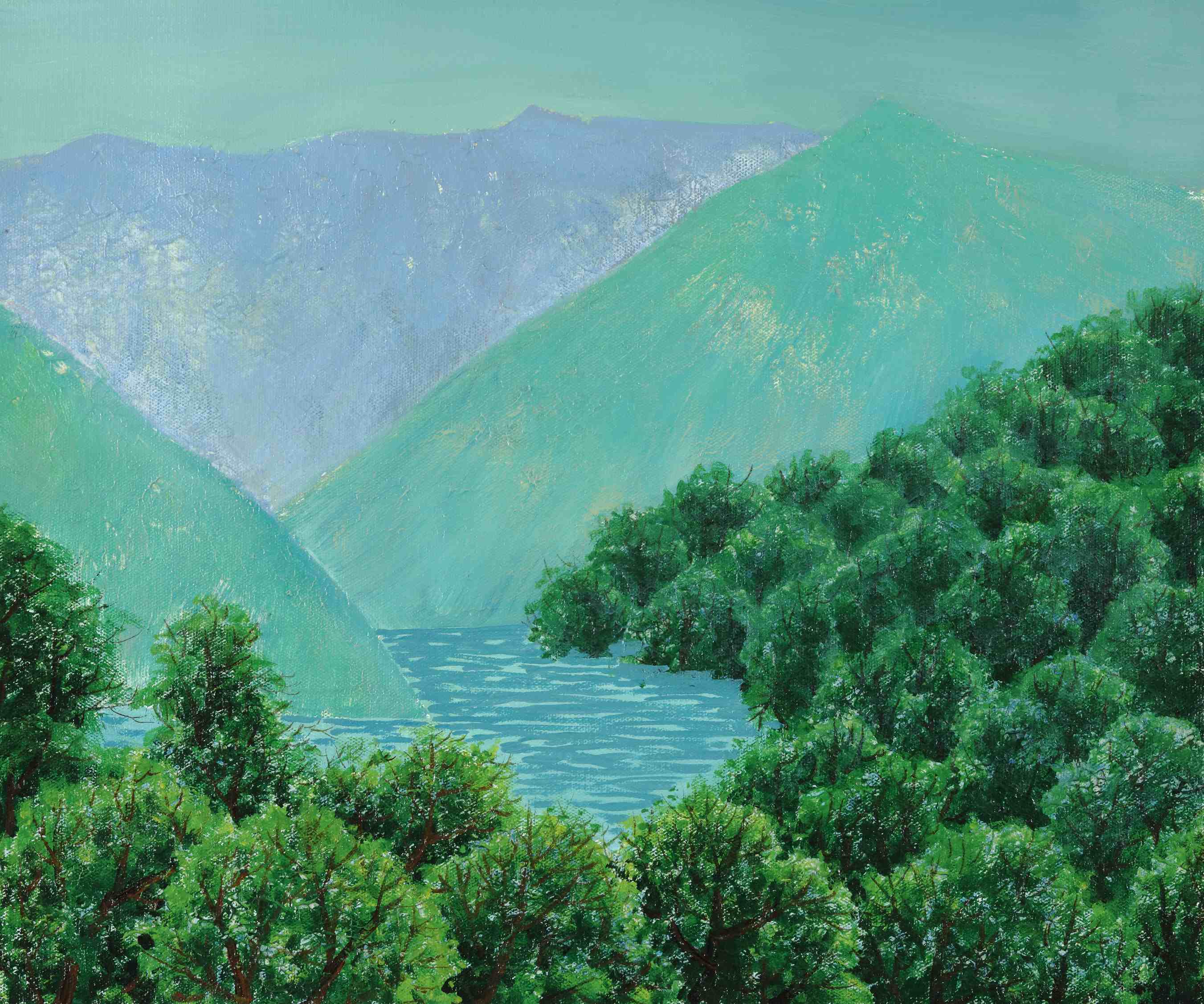李宏斌33  绿水远山 60cm × 50cm布面油画(图3)