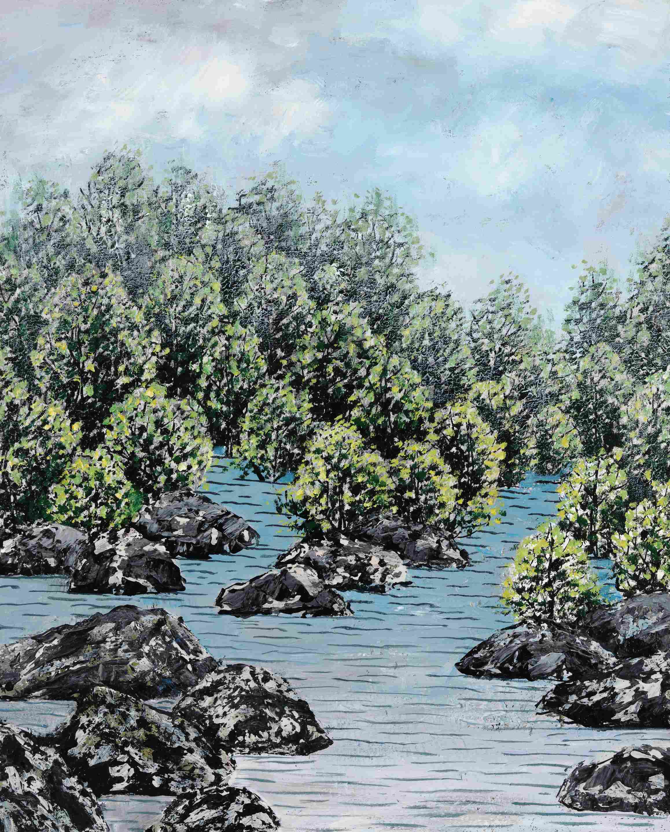 李宏斌35  石头河 50cm × 40cm  布面油画(图3)